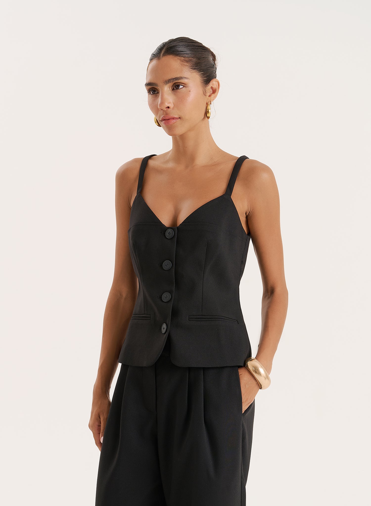 Black Tailored Waistcoat